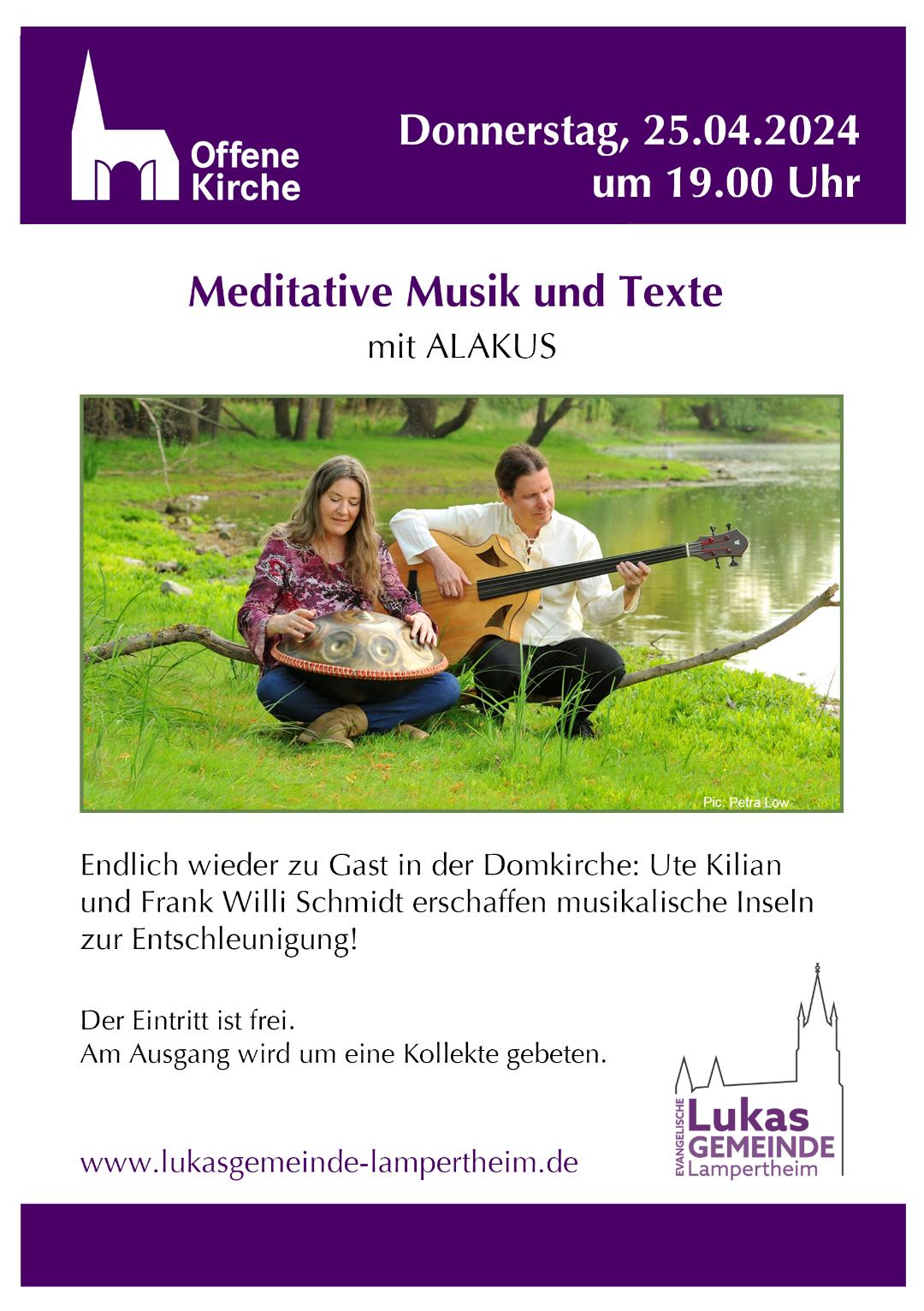 Einklang Alakus Domkirche Lampertheim Handpan und Bass Chill and Joy Handpan-Konzert Ute Kilian Frank Willi Schmidt Handpan-Workshop Lampertheim