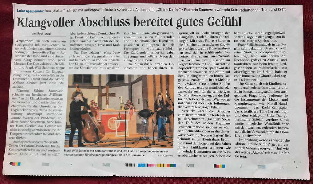 Klangvoller Abschluss 4 Domkirche Lampertheim Einklang Alakus Handpan Bass Konzert